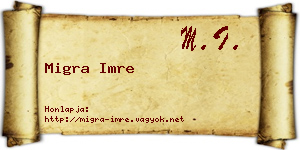Migra Imre névjegykártya